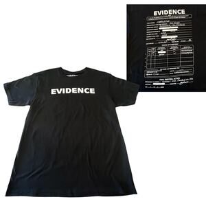 NEW EVIDENCE LOGO Graphic T SHIRT MED TEE Men's Women's 100% Cotton Black White